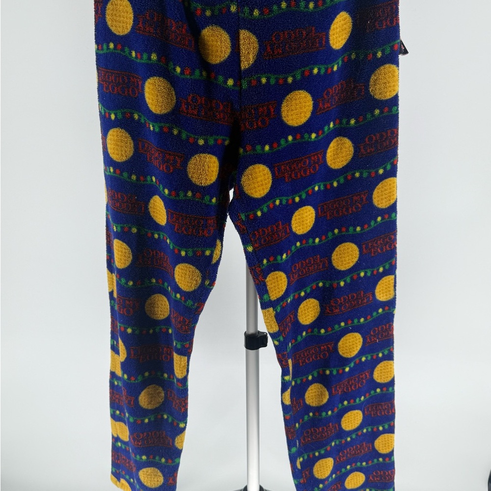 Unisex Kellog's Leggo My Eggo Thick Fleece Pajama Bottoms Pants Blue Size Small - Picture 5 of 9